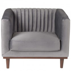 Fauteuil en Velours Dante Vintage Gris Foncé KosyForm