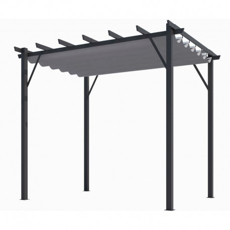 Pergola Aluminium Habrita Anthrazit 12m2 mit Schattierungsleine