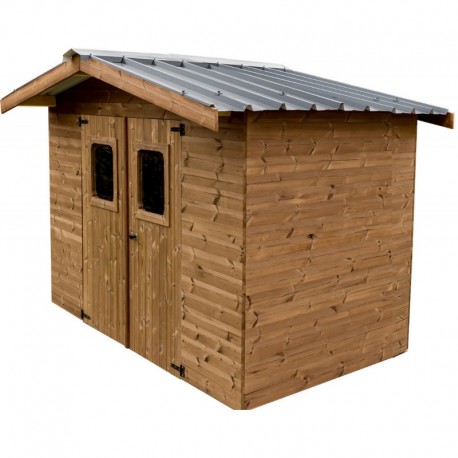 Habrita Solid Wood Garden Shelter 7.42 m² com telhado de aço