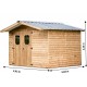 Gartenhütte Habrita Massivholz 7,42 m2 mit Dach aus Stahl