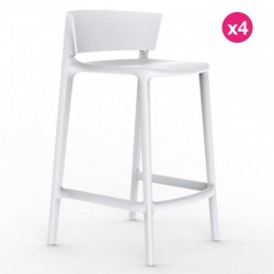 Juego de 4 taburetes encimera Vondom África altura del asiento 65 cm Vondom blanco