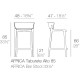 Lot de 4 tabourets plan de travail Vondom Africa hauteur d'assise 65 cm Vondom blanc