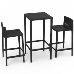 Set Spritz tafel en 2 vondom krukken, zithoogte 66cm zwart