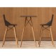 Lot de 4 Tabourets de bar Vondom Faz Wood1 blanc avec pieds chêne blanchis et accoudoirs