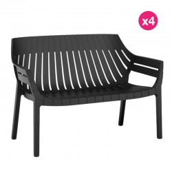 Set van 4 banken Vondom Spritz zwart