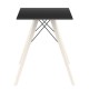 Table à manger Vondom Faz Wood plateau carré noir et pieds chêne blanchis