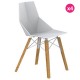 Set of 4 Chairs Vondom Faz Wood2 White Feet Oak