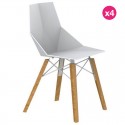 Set van 4 stoelen Vondom Faz Wood2 White Feet Oak