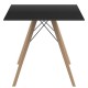 Eettafel Vondom Faz Wood Tray 80 Black Carre and Feet Natural Oak