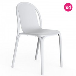 Set of 4 white Vondom Brooklyn chairs