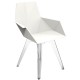 Lot de 4 Chaises Vondom Faz blanc avec piètements transparents et accoudoirs