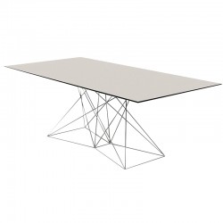 Mesa Faz Vondom 200x100 aço inoxidável base branca