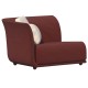 Canapé Sofa Vondom design Suave droit en tissu déperlant rouge Grenat 1046