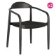 Lot de 2 chaises avec accoudoir en eucalyptus Noir KosyForm