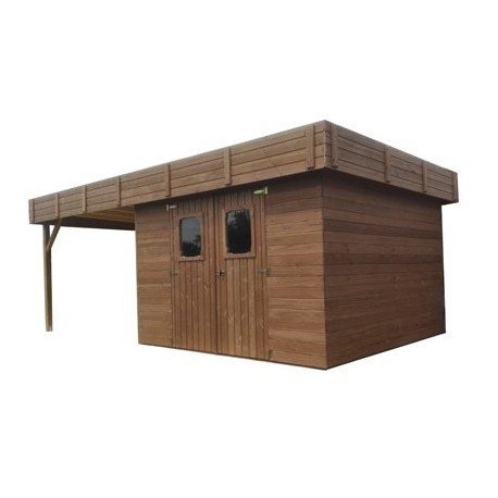 Gartenhaus Habrita Thizy aus thermobehandeltem Holz 11,53 m2 mit Stahldach