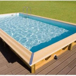 Piscina Legno Ubbink Azura 400x750 H130 Fodera Beige