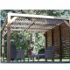 Pergola en bois Habrita avec Ventelles amovibles sur Toiture et un côté 348x310x232 Veneto