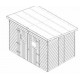 Garden shed Habrita solid wood 25,37 m2 with flat steel roof