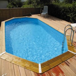 Pool Wood Ubbink Azura 400x750 H130 Liner Blue