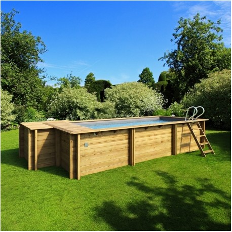 Piscine Urbaine Procopi en Bois 600 x 250 x H 133 Couverture Automatique avec Coffre