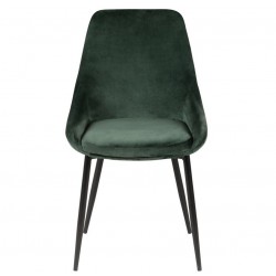 Set di velluto di pasto 4 sedie verde con Base in metallo nero Kari KosyForm