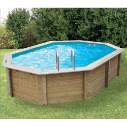 Zwembad Hout Sunwater 550x300 H140cm Liner beige Ubbink