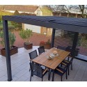 Pergola bioclimatique Habrita 10.8 m2 avec ventelles alu mobiles coté 3.6