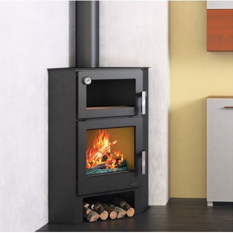 Bronpi Lerma 9kW wood corner stove with oven