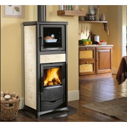 Fogão a lenha com forno Nordica Extraflame Rossella plus 9.1kW Liberty Cream