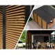 Pergola Bioclimatique Habrita aluminium 10,80 m2 ventelles imitation bois côté 3.6m