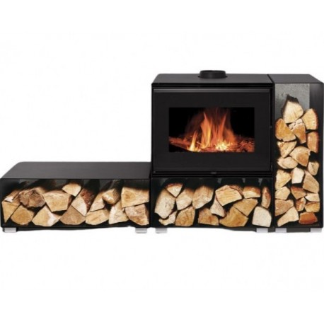 Holzofen-Wärmetauscher NovaStove Denso 10kW mit Holzunterstützung