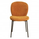 Set of 2 Bala Dining Chairs Copper Fabrics with VeryForma Black Metal Base