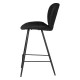 Set of 2 Chairs Worktop Ania Black Fabric Base Metal VeryForma
