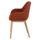 Set van 2 terracotta curlet effect theemaaltijd fauteuils met VeryForma massief eiken basis.
