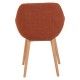 Set van 2 terracotta curlet effect theemaaltijd fauteuils met VeryForma massief eiken basis.