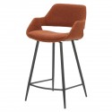 Set of 2 Chairs Worktop Eme fabric buckle Caramel Base Metal VeryForma