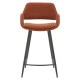 Set of 2 Chairs Worktop Eme fabric loop Caramel Base Metal VeryForma