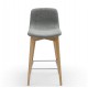 Set of 2 Chairs Worktop Aty Grey Fabric Base Ash VeryForma