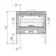 Ferlux Afar Holzofen aus Gusseisen auf dem Boden 15,9 kW