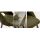 Lot de 4 Chaises Velours Vert avec dossier ergonomique pieds noirs VeryForma