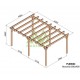 Pergolato autoportante in legno Marsella 600x400cm 24m2