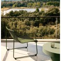 Silla Arvin Swirl en tejido chenilla beige y patas de madera de roble VeryForma