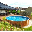 Piscina Rotonda in Finto Legno Azuro 360x120 con attrezzatura