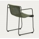 Arvin Swirl Chair in Beige Chenille Fabric and VeryForma Oak Wood Legs