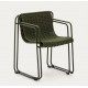 Arvin Swirl Chair in Beige Chenille Fabric and VeryForma Oak Wood Legs