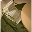 Silla de jardín Rina en acero verde y cuerda cruda gris VeryForma