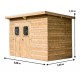 Abri de Jardin Habrita Theora en bois massif 6,45 m2 avec Plaques ondulées