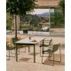 Silla Arvin Swirl en tejido chenilla beige y patas de madera de roble VeryForma