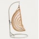 Cadeira Suspensa Kate em Rattan Natural e Aço VeryForma