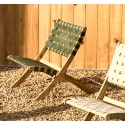 Beli Folding Armchair in solid wood and green rope VeryForma